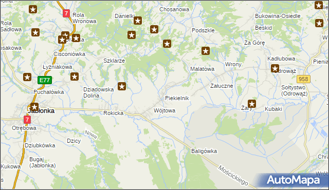 mapa Piekielnik, Piekielnik na mapie Targeo