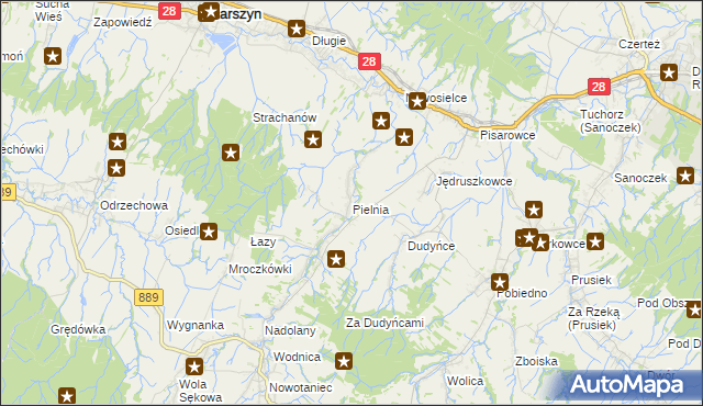 mapa Pielnia, Pielnia na mapie Targeo