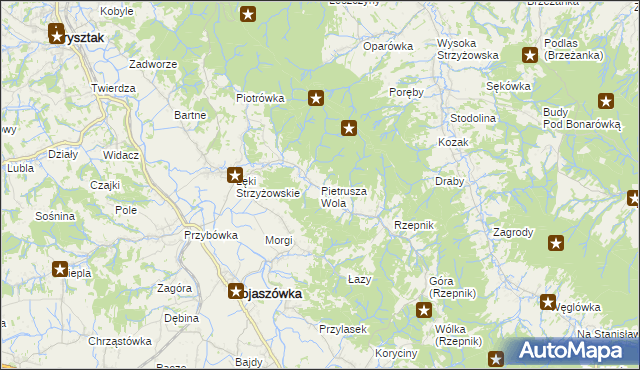 mapa Pietrusza Wola, Pietrusza Wola na mapie Targeo