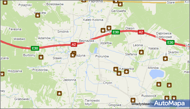 mapa piorunów Atrakcja turystyczna w Piorunów gmina Władysławów :: Turystyka na 