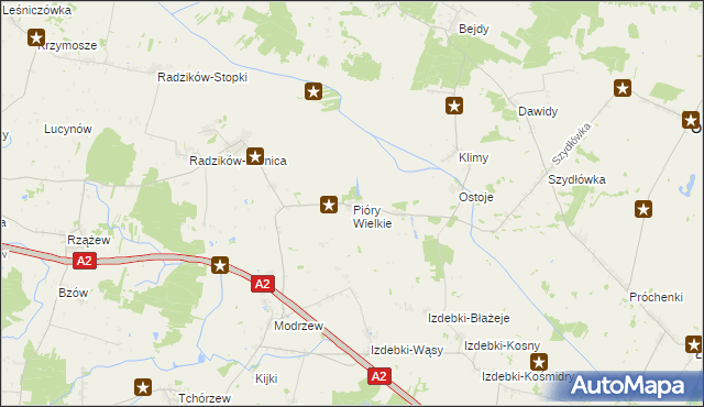 mapa Pióry Wielkie, Pióry Wielkie na mapie Targeo