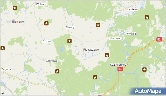 mapa Piotraszewo, Piotraszewo na mapie Targeo