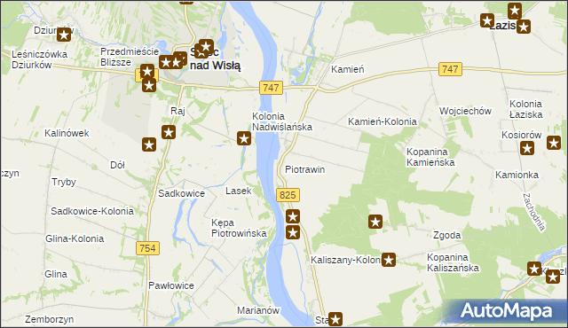 mapa Piotrawin gmina Łaziska, Piotrawin gmina Łaziska na mapie Targeo