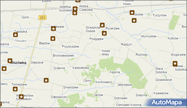 mapa Piotrkówek gmina Grabów, Piotrkówek gmina Grabów na mapie Targeo