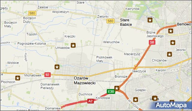 mapa Piotrkówek Mały, Piotrkówek Mały na mapie Targeo