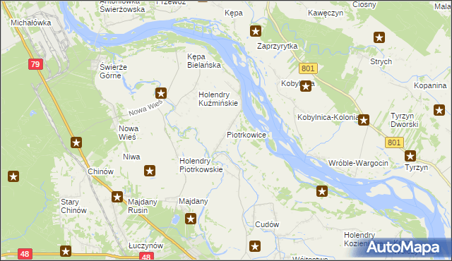 mapa Piotrkowice gmina Kozienice, Piotrkowice gmina Kozienice na mapie Targeo