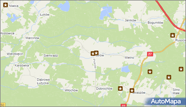 mapa Piotrów gmina Przewóz, Piotrów gmina Przewóz na mapie Targeo