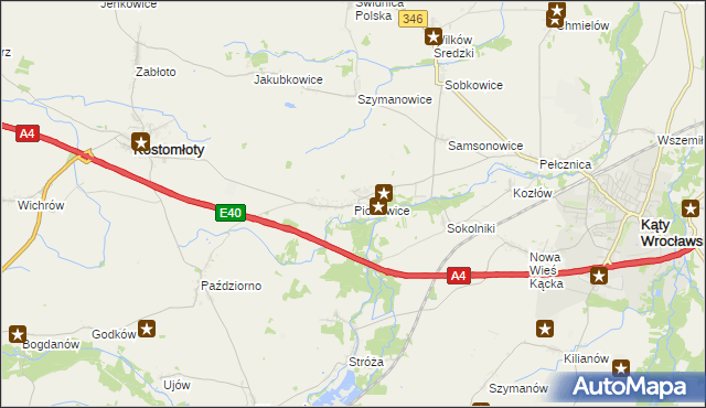 mapa Piotrowice gmina Kostomłoty, Piotrowice gmina Kostomłoty na mapie Targeo