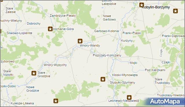 mapa Piszczaty-Kończany, Piszczaty-Kończany na mapie Targeo