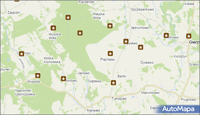 mapa Pląchawy, Pląchawy na mapie Targeo