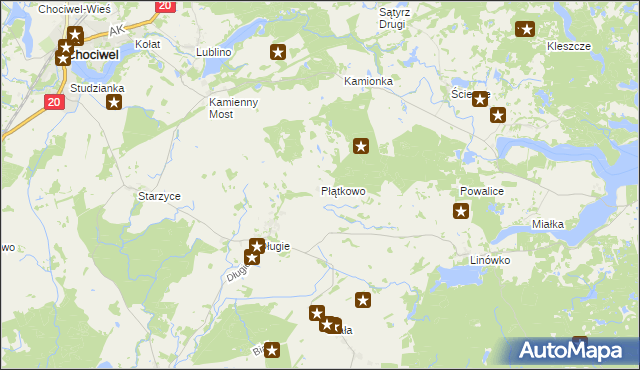 mapa Płątkowo, Płątkowo na mapie Targeo