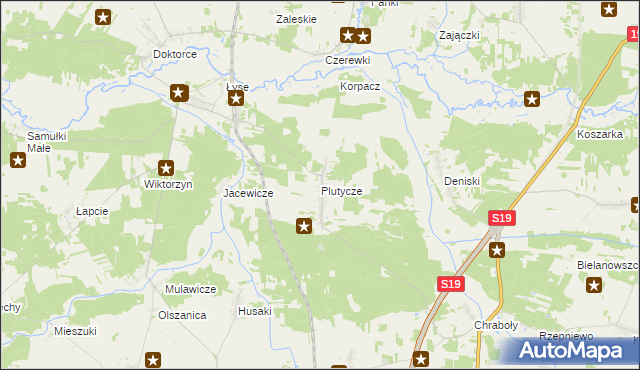 mapa Plutycze, Plutycze na mapie Targeo