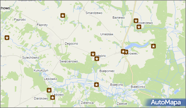 mapa Podgórki gmina Malechowo, Podgórki gmina Malechowo na mapie Targeo