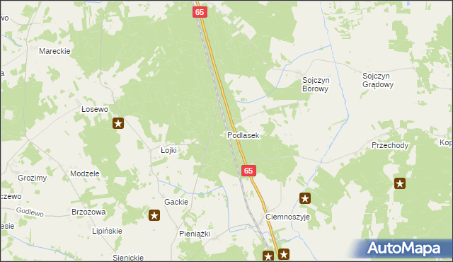 mapa Podlasek gmina Grajewo, Podlasek gmina Grajewo na mapie Targeo