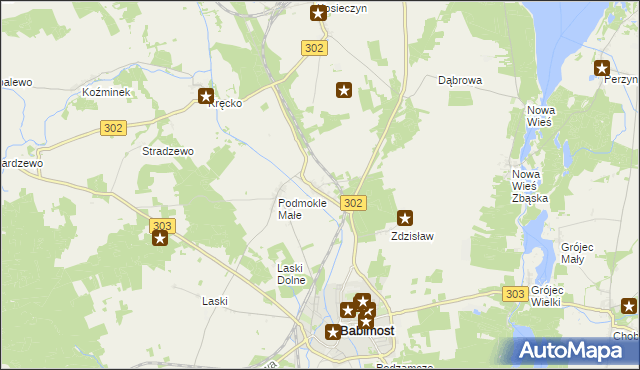 mapa Podmokle Wielkie, Podmokle Wielkie na mapie Targeo