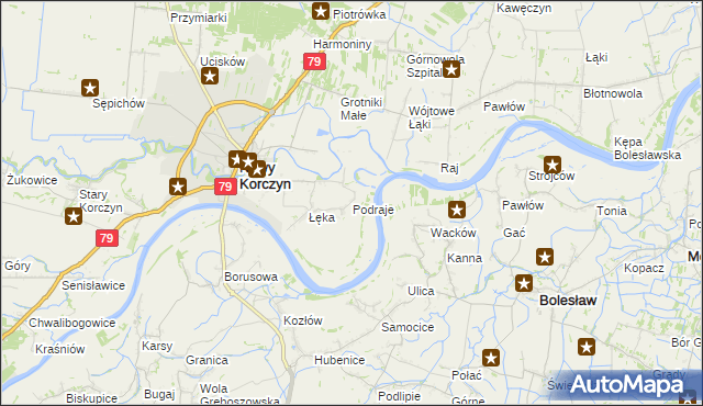 mapa Podraje, Podraje na mapie Targeo