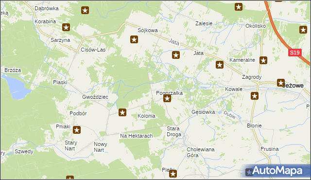 mapa Pogorzałka gmina Jeżowe, Pogorzałka gmina Jeżowe na mapie Targeo