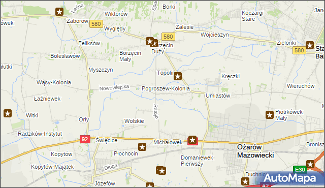 mapa Pogroszew, Pogroszew na mapie Targeo