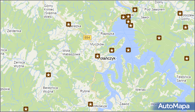 mapa Polańczyk, Polańczyk na mapie Targeo