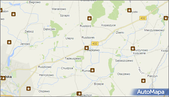 mapa Połażejewo, Połażejewo na mapie Targeo