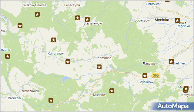 mapa Pomocne, Pomocne na mapie Targeo