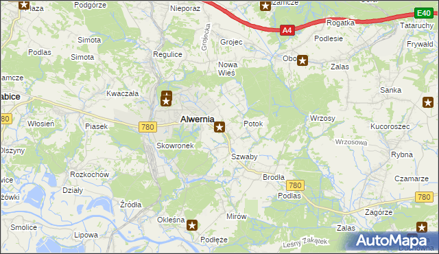 mapa Poręba Żegoty, Poręba Żegoty na mapie Targeo