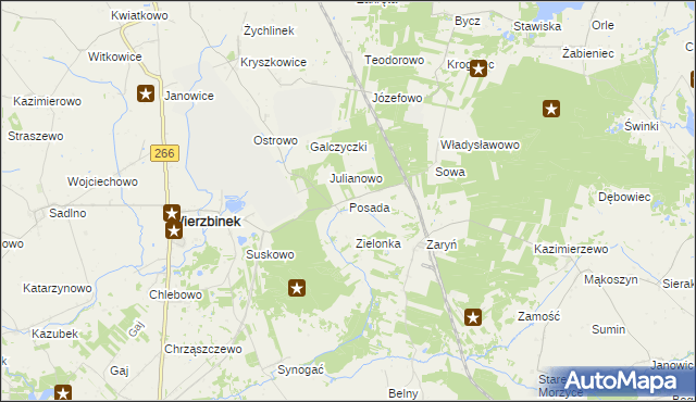 mapa Posada gmina Wierzbinek, Posada gmina Wierzbinek na mapie Targeo