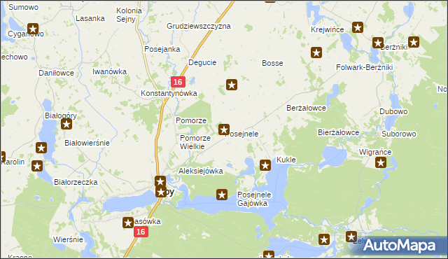mapa Posejnele, Posejnele na mapie Targeo