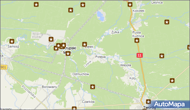 mapa Potępa, Potępa na mapie Targeo