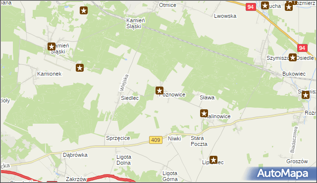 mapa Poznowice, Poznowice na mapie Targeo