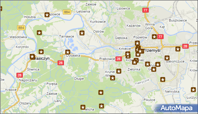 mapa Prałkowce, Prałkowce na mapie Targeo