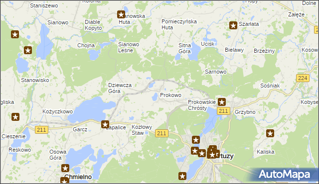 mapa Prokowo, Prokowo na mapie Targeo