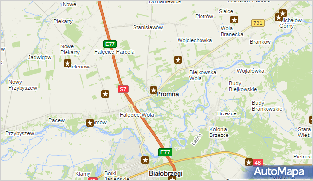 mapa Promna, Promna na mapie Targeo