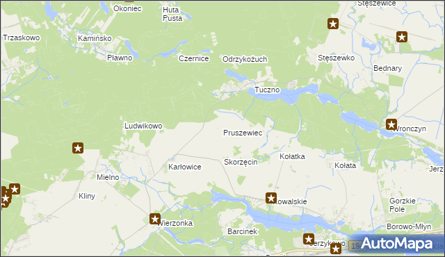 mapa Pruszewiec, Pruszewiec na mapie Targeo