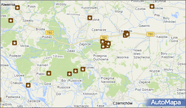 mapa Przeginia Duchowna, Przeginia Duchowna na mapie Targeo
