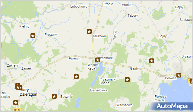 mapa Przezmark gmina Stary Dzierzgoń, Przezmark gmina Stary Dzierzgoń na mapie Targeo