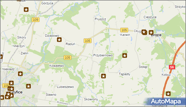 mapa Przybiernowo, Przybiernowo na mapie Targeo