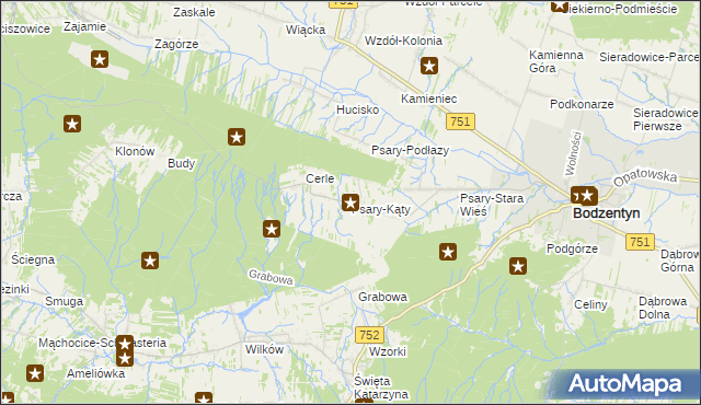 mapa Psary-Kąty, Psary-Kąty na mapie Targeo