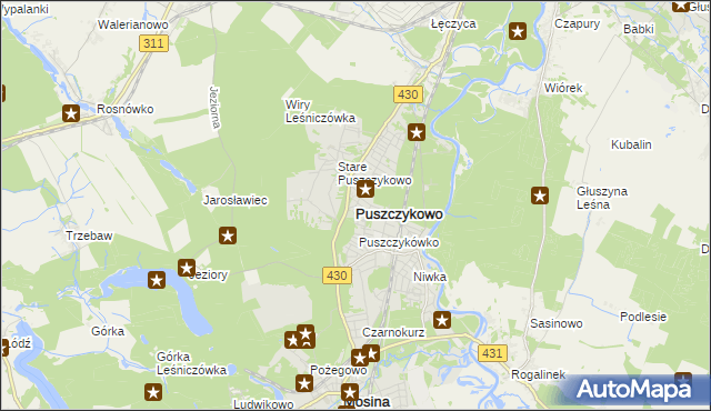 mapa Puszczykowo powiat poznański, Puszczykowo powiat poznański na mapie Targeo
