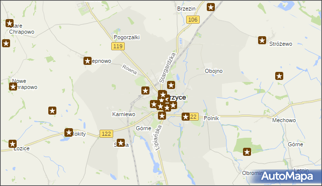 mapa Pyrzyce, Pyrzyce na mapie Targeo