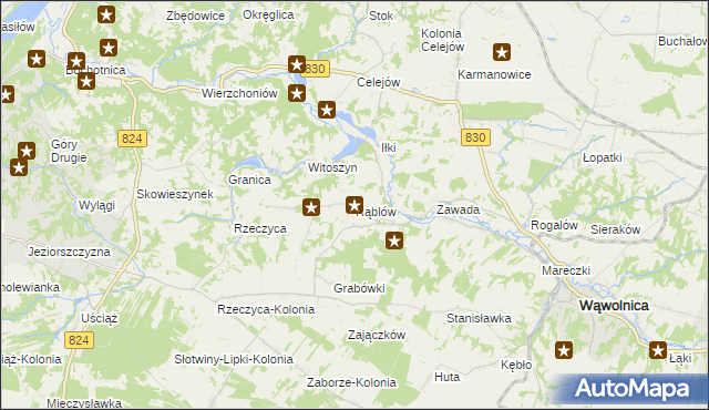 mapa Rąblów, Rąblów na mapie Targeo