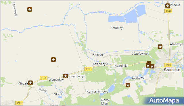 mapa Raczyn gmina Szamocin, Raczyn gmina Szamocin na mapie Targeo