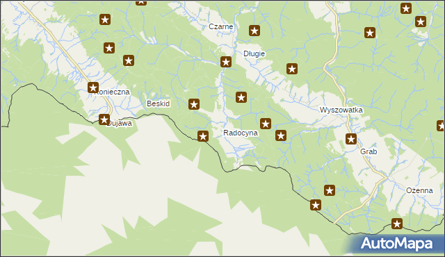 mapa Radocyna, Radocyna na mapie Targeo