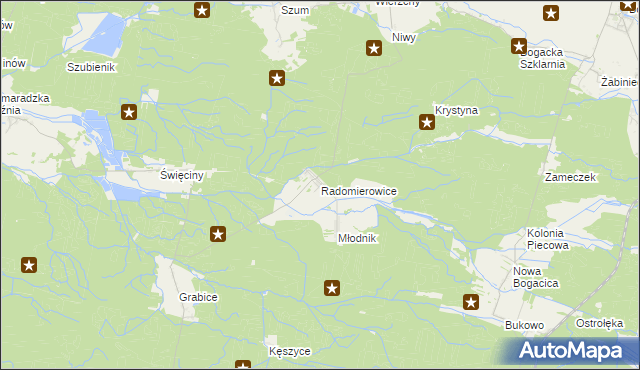 mapa Radomierowice, Radomierowice na mapie Targeo