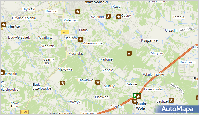 mapa Radonie, Radonie na mapie Targeo