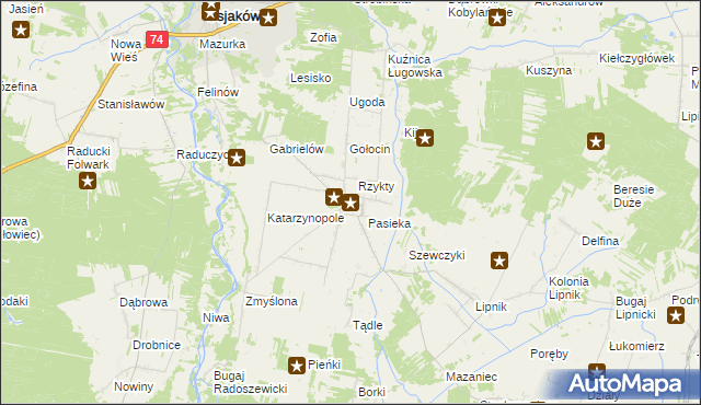 mapa Radoszewice gmina Siemkowice, Radoszewice gmina Siemkowice na mapie Targeo