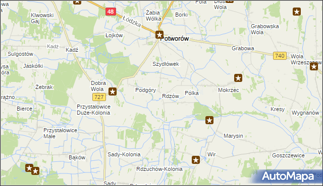 mapa Rdzów, Rdzów na mapie Targeo