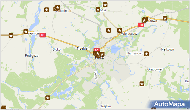 mapa Recz powiat choszczeński, Recz powiat choszczeński na mapie Targeo