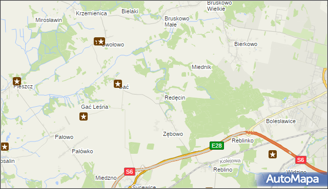 mapa Redęcin, Redęcin na mapie Targeo