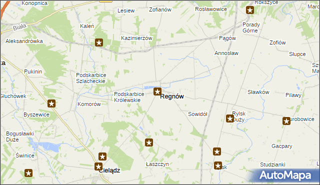 mapa Regnów, Regnów na mapie Targeo